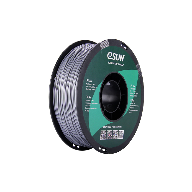 eSUN PLA+ 1.75mm 3D Printer Filament - 1kg - Silver | High-Toughness Professional PLA