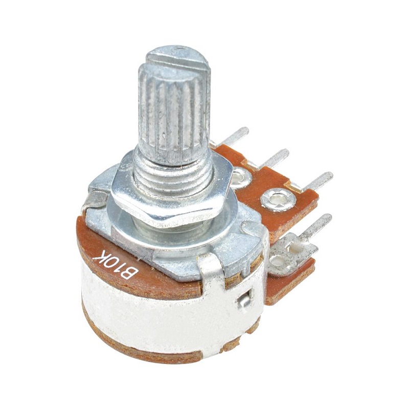 10kΩ Dual Gang Rotary Carbon Potentiometer 0.2W 6-Pin 15mm Shaft - Image 3