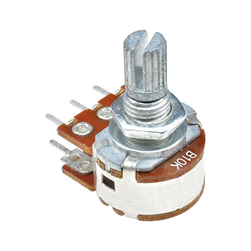10kΩ Dual Gang Rotary Carbon Potentiometer 0.2W 6-Pin 15mm Shaft - Image 4