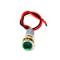 10MM Green LED Metal Signal Indicator | 10V-24V Stainless Steel Pilot Lamp (IP65)