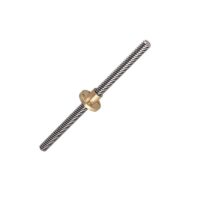 300mm Trapezoidal Single Start Lead Screw 8mm Thread 2mm Pitch Lead Screw without Copper Nut