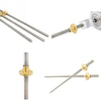 300mm Trapezoidal 4 Start Lead Screw 8mm Thread 2mm Pitch Lead Screw with Copper Nut