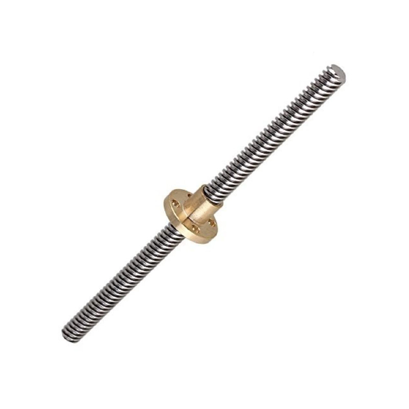 300mm Trapezoidal 4 Start Lead Screw 8mm Thread 2mm Pitch Lead Screw with Copper Nut