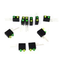 3MM Double Hole LED Light Holder with Light Yellow+Green (Pack of 10)
