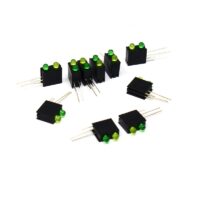 3MM Double Hole LED Light Holder with Light Yellow+Green (Pack of 10)