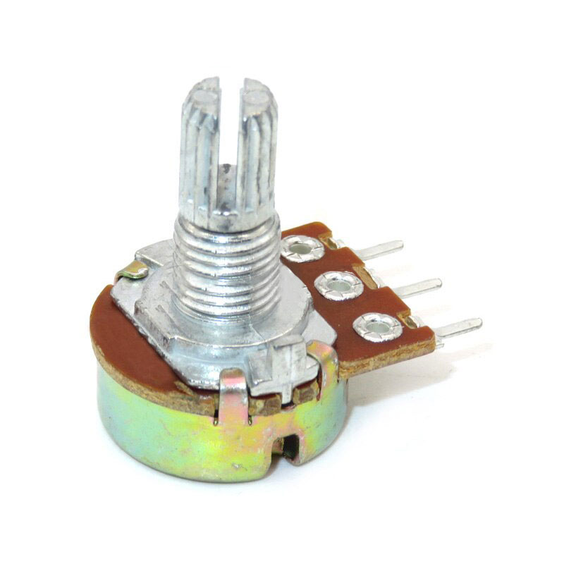 10kΩ 3-Pin Through Hole Rotary Potentiometer with 15mm Shaft (Pack of 3)
