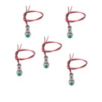 5MM Green LED Metal Signal Indicator | 12V-18V LED Pilot Lamp (Pack of 5)