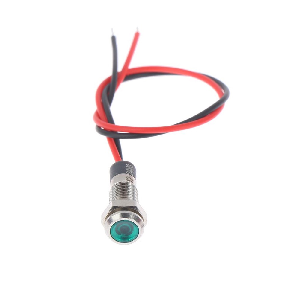 5MM Green LED Metal Signal Indicator | 3V LED Pilot Lamp (Pack of 5)