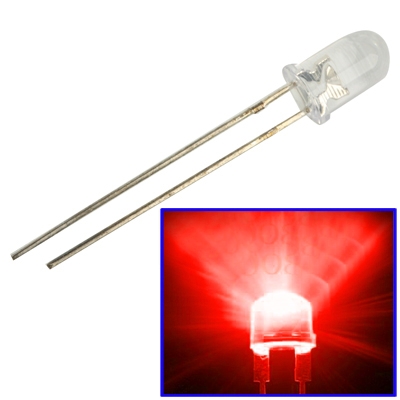 5mm Red DIP LED | Water Clear | Pack of 50 - Image 2