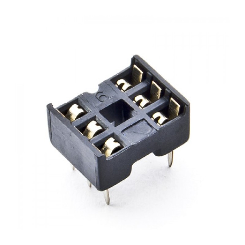 6 Pin DIP IC Socket Base Adaptor PCB Mount IC Holder JDEC Compliant (Pack of 10)