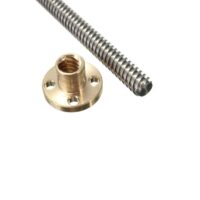 350mm Trapezoidal single Start Lead Screw 8mm Thread 2mm Pitch Lead Screw with Copper Nut