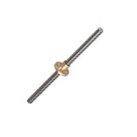 350mm Trapezoidal single Start Lead Screw 8mm Thread 2mm Pitch Lead Screw with Copper Nut