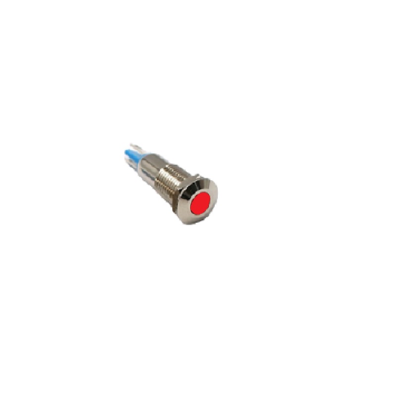 8MM Red LED Metal Signal Indicator | 220V Stainless Steel Pilot Lamp (IP65)