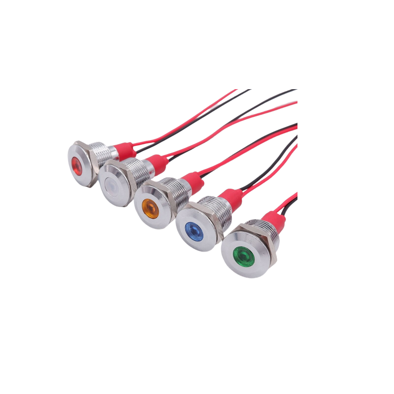 8MM Yellow LED Metal Signal Indicator | 3V-9V Stainless Steel Pilot Lamp (IP65) - Image 2