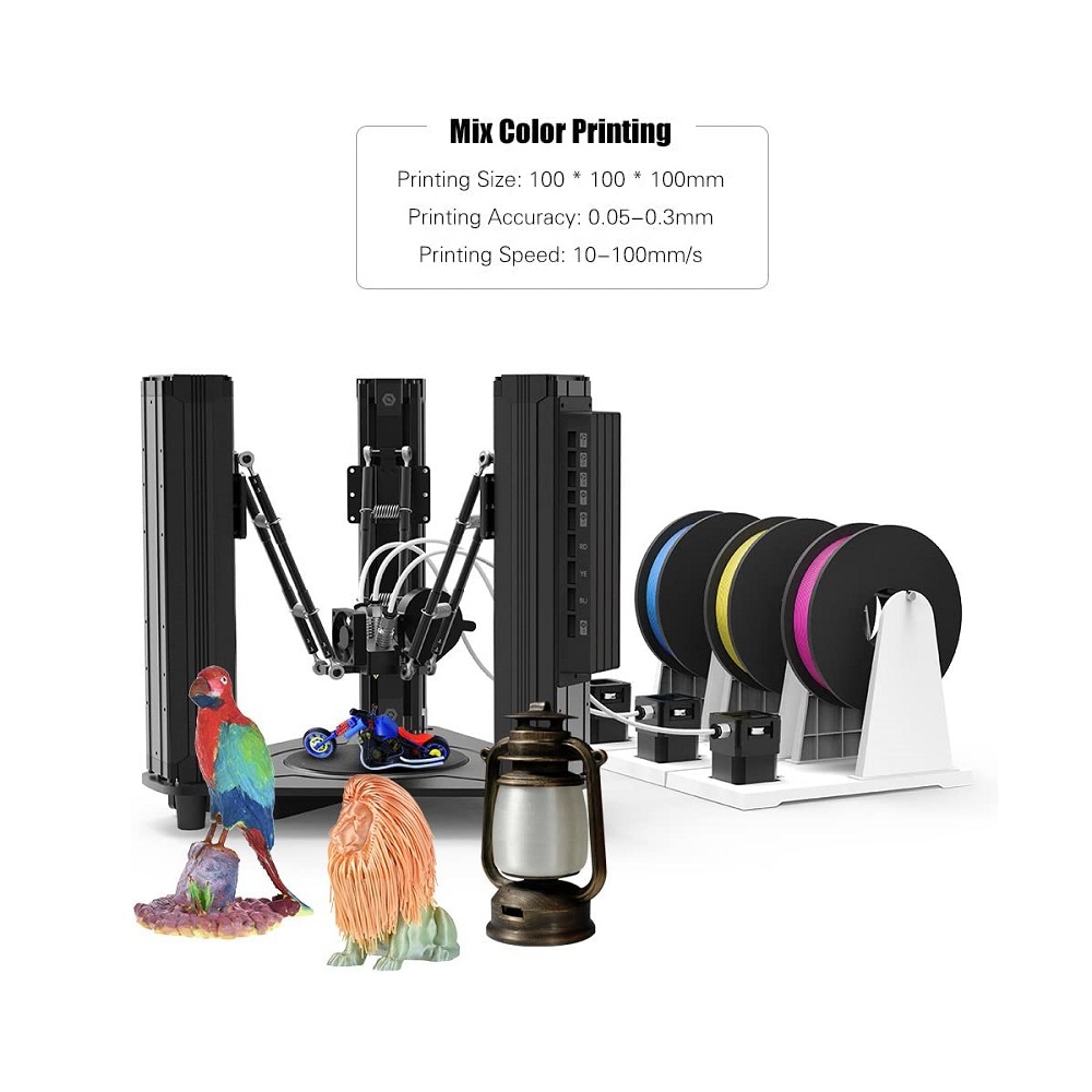 DOBOT MOOZ-3 | Modular Color-Mixing 3D Printer | 3-in-1-Out Delta Structure | CMY Gradient Printing - Image 4