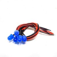 5MM Blue LED Indicator Light | 3V Status Signal Lamp with 20CM Leads (Pack of 5)
