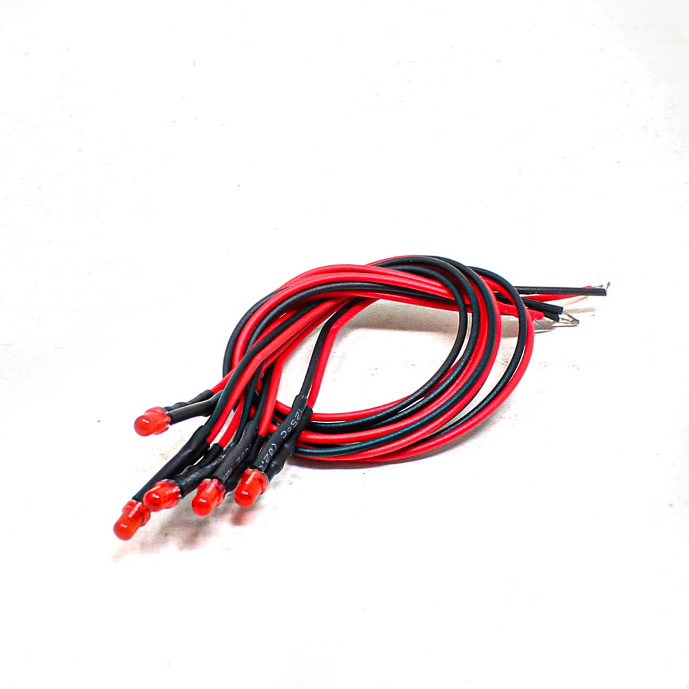 5MM Red LED Indicator Light | 48V-72V Status Signal Lamp with 20CM Leads (Pack of 5) - Image 3