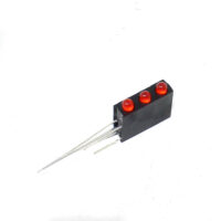 3MM Three Hole LED Light Holder with Red LED (Pack of 10)
