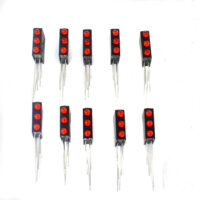 3MM Three Hole LED Light Holder with Red LED (Pack of 10)