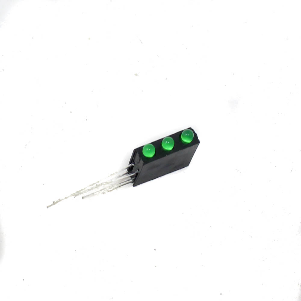 3MM Three Hole LED Indicator Holder with Green LEDs | Industrial Panel Mount Assembly (Pack of 10)