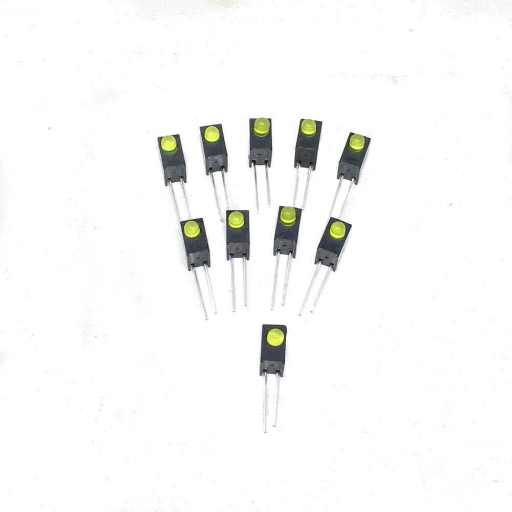 Yellow 3MM Single Hole LED Light Holder with Light (Pack of 10) - Image 2