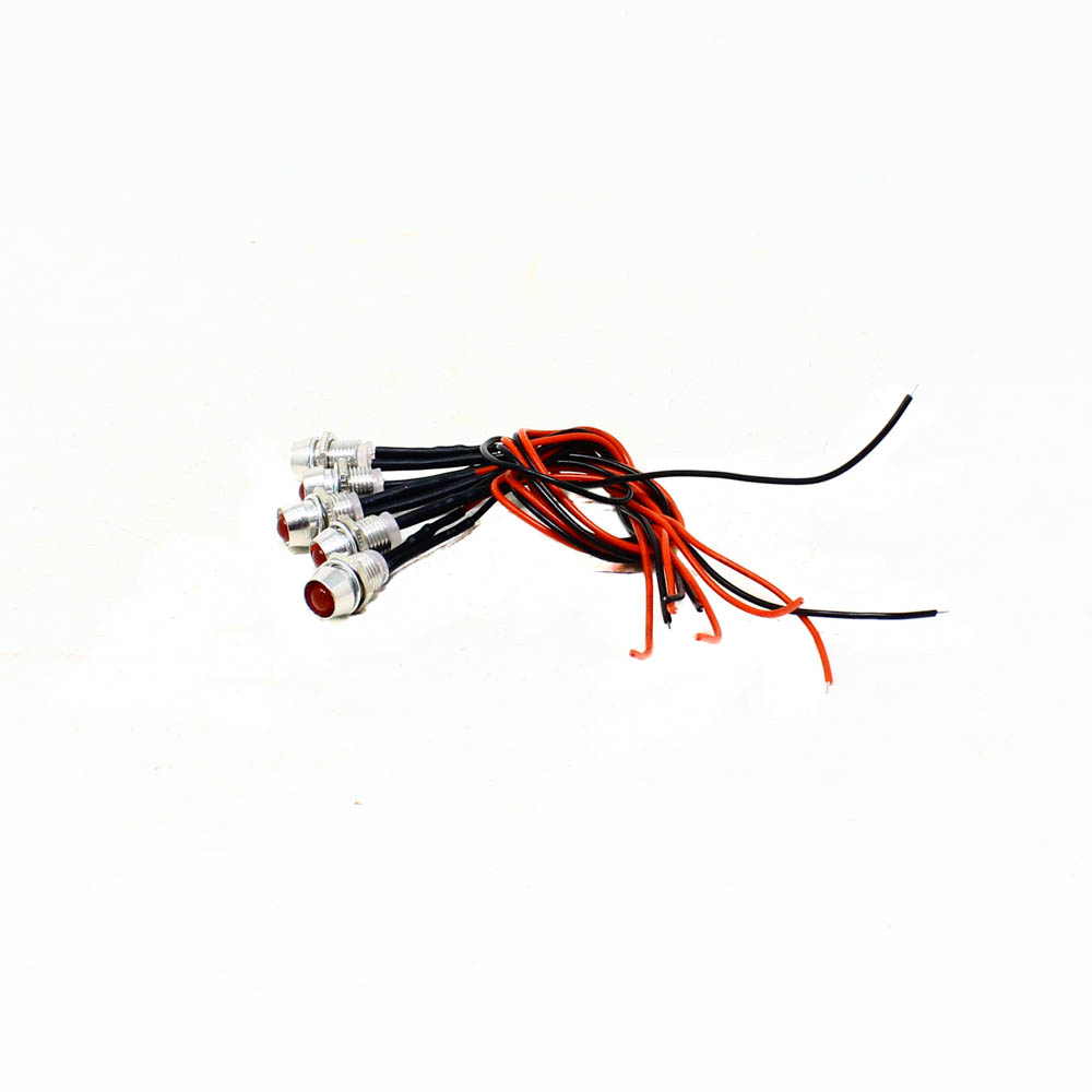 5MM Red LED Metal Signal Indicator | 12V-18V LED Pilot Lamp (Pack of 5) - Image 4