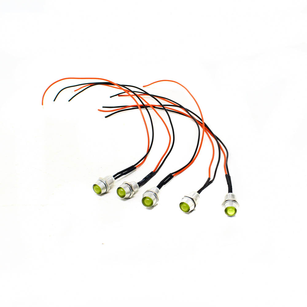 5MM Yellow LED Metal Signal Indicator | 12V-18V Stainless Steel Pilot Lamp (Pack of 5) - Image 4