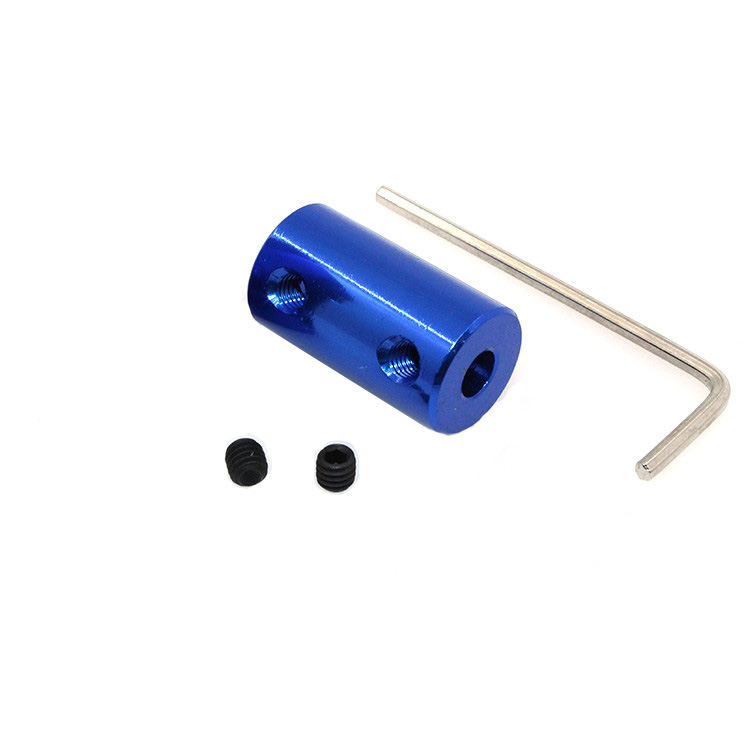 Blue Aluminum Alloy Shaft Coupling - 14mm OD, 25mm Length, 5x5mm Bore for 3D Printers and CNC Machines