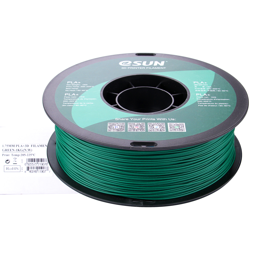 eSun PLA+ 1.75mm 3D Printing Filament 1kg-Green - Image 3