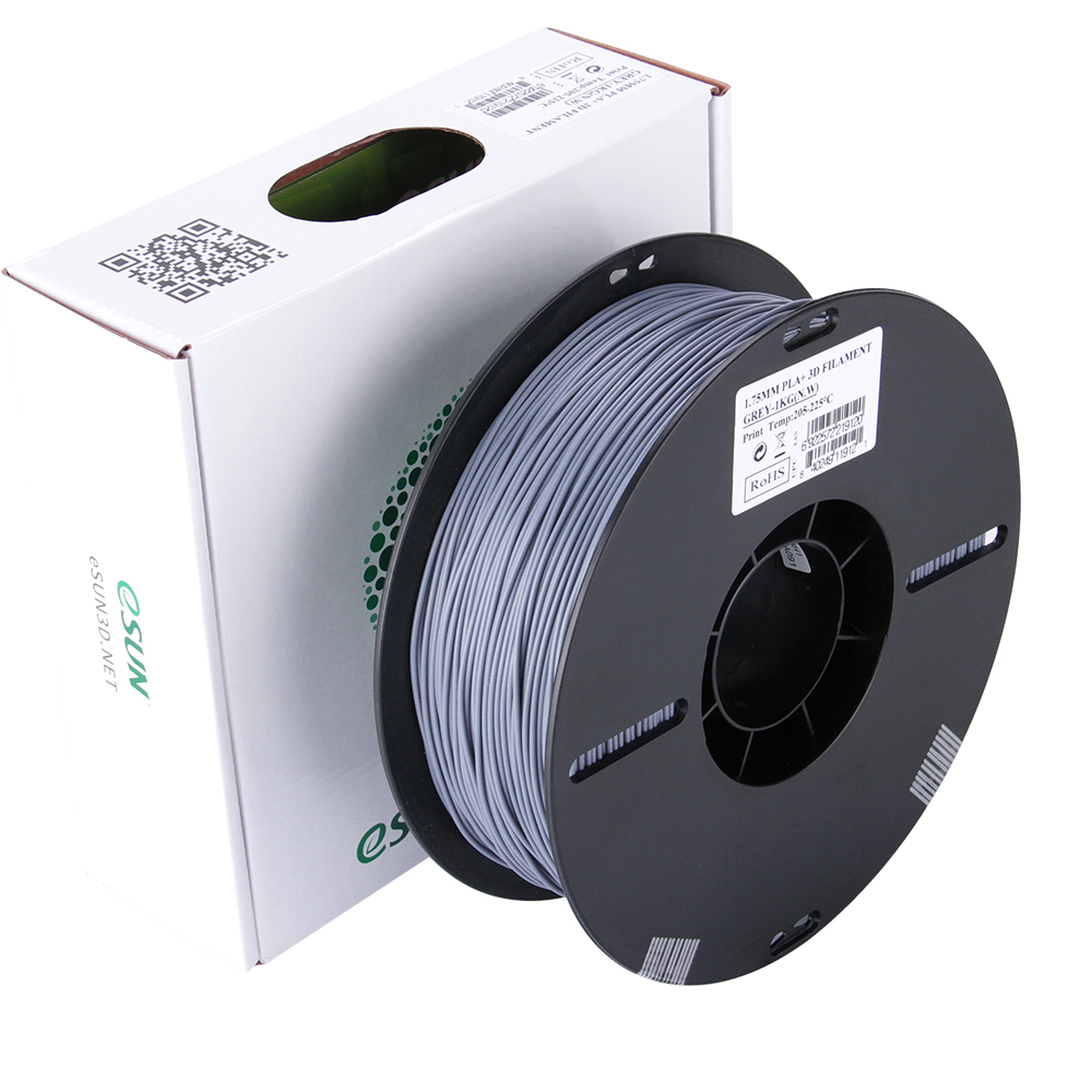 eSUN PLA+ 1.75mm 3D Printer Filament - 1kg - Grey | High-Toughness Professional PLA - Image 2