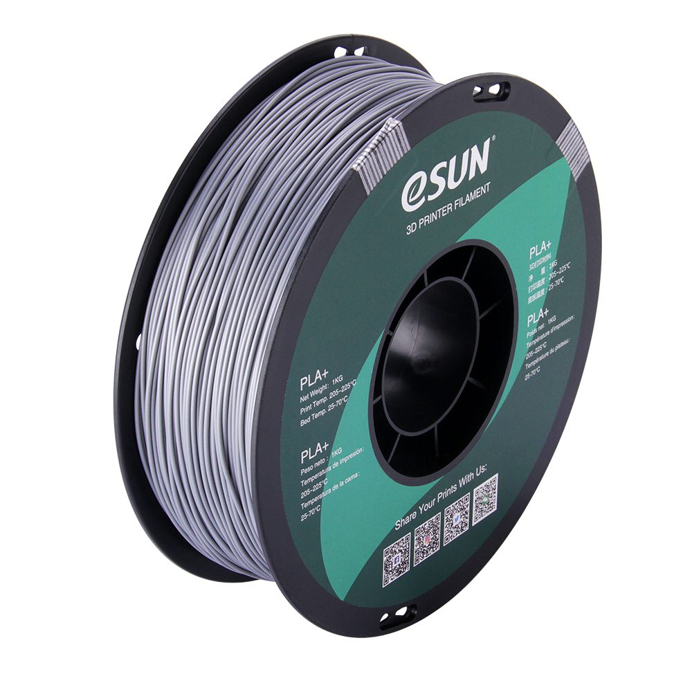 eSUN PLA+ 1.75mm 3D Printer Filament - 1kg - Silver | High-Toughness Professional PLA - Image 8