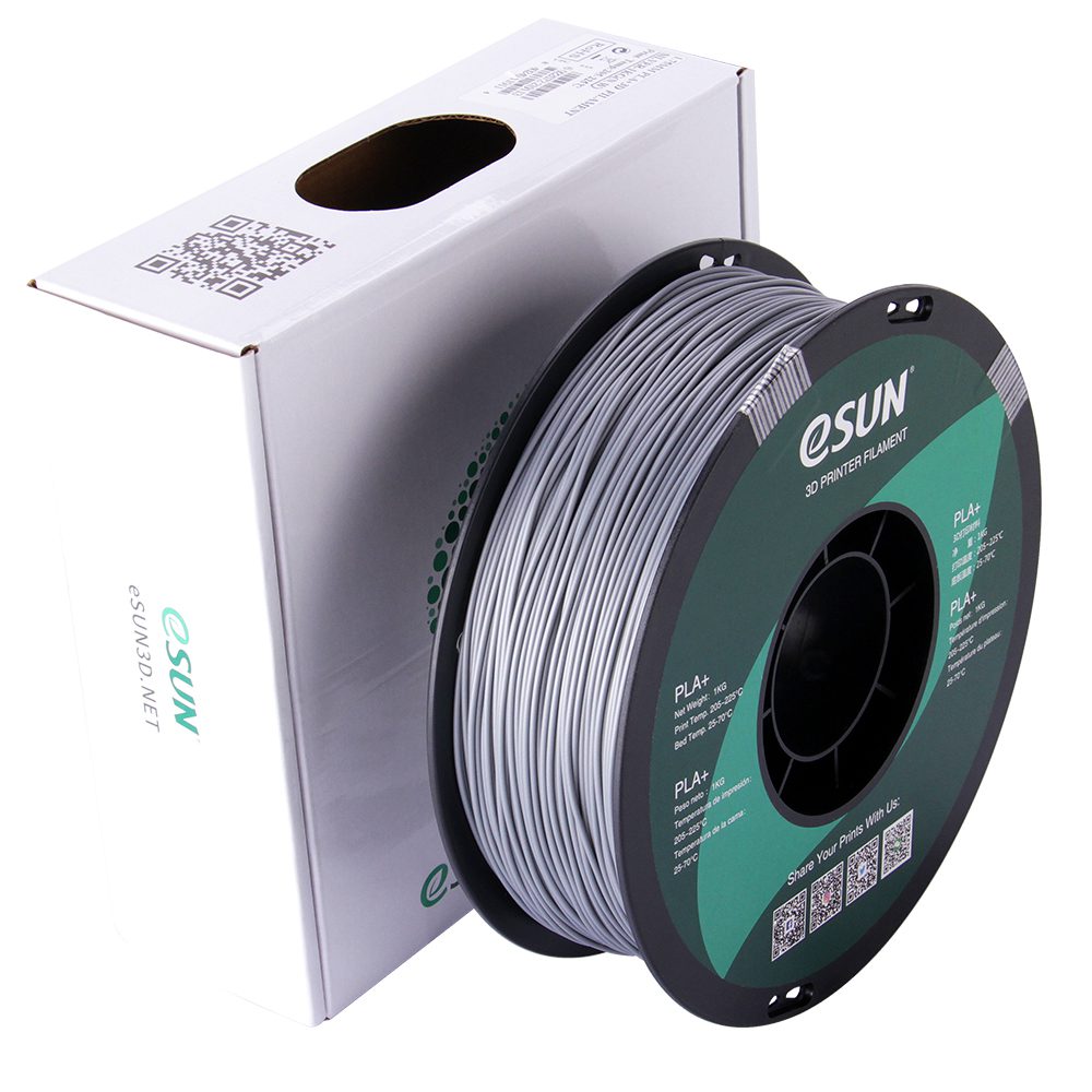 eSUN PLA+ 1.75mm 3D Printer Filament - 1kg - Silver | High-Toughness Professional PLA - Image 7