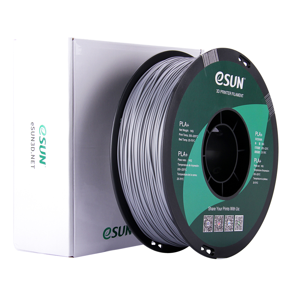 eSUN PLA+ 1.75mm 3D Printer Filament - 1kg - Silver | High-Toughness Professional PLA - Image 6