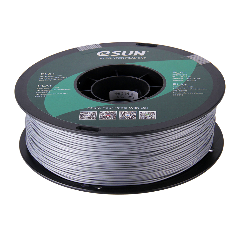 eSUN PLA+ 1.75mm 3D Printer Filament - 1kg - Silver | High-Toughness Professional PLA - Image 5