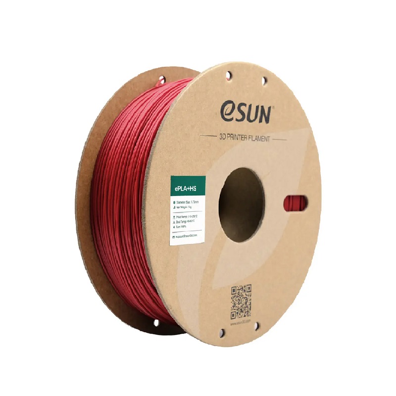 eSUN ePLA+HS filament, 1.75mm, fire engine red, 1kg/roll, with paper roll