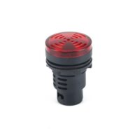 AD16-30SM 30MM LED Signal Indicator with Integrated Buzzer | 24V AC/DC Red Pilot Lamp