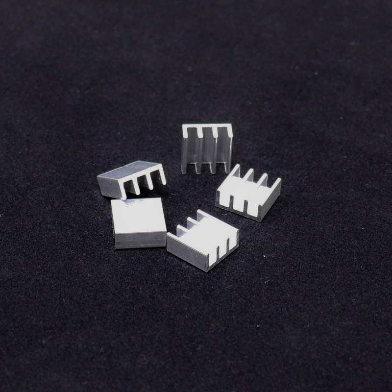 11x11x5mm Mini Aluminum Heat Sink - Cooling Fins for Raspberry Pi & IC Chips - 5 Pack
