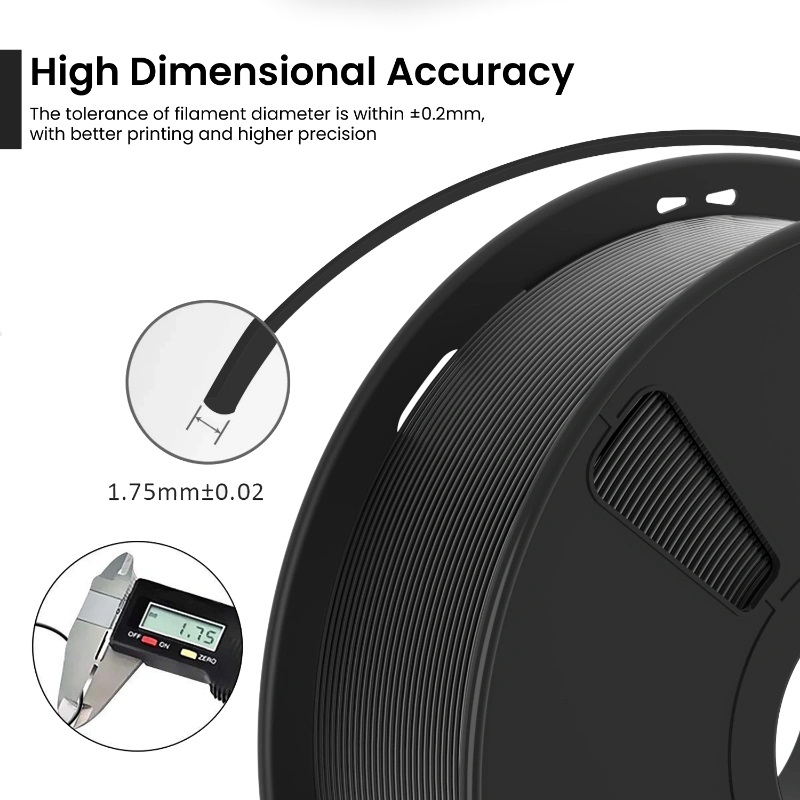 AlmightyFila 3D Printer Filaments PLA PRO GLOSSY BLACK 1.75 MM / 1 KG - Image 3