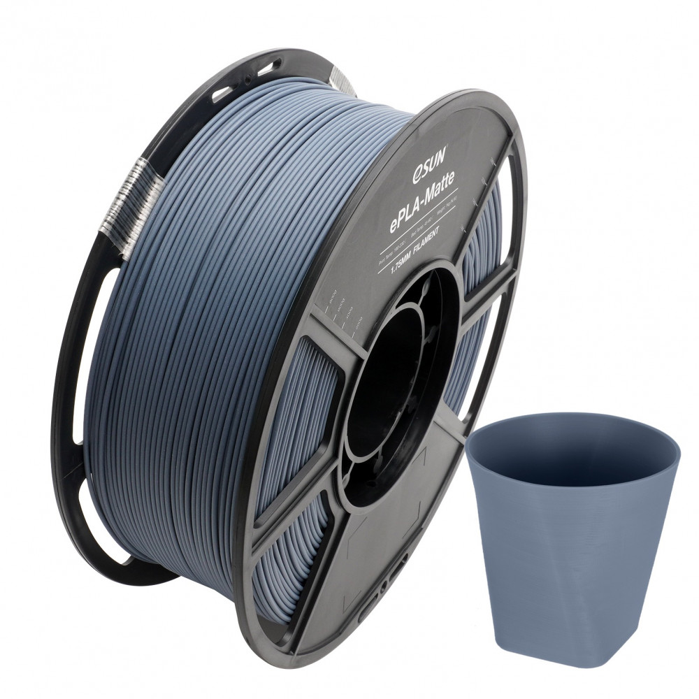 eSUN ePLA-Matte 1.75mm 3D Printer Filament - 1kg - Dark Grey | High-Rigidity Professional Matte Finish - Image 2
