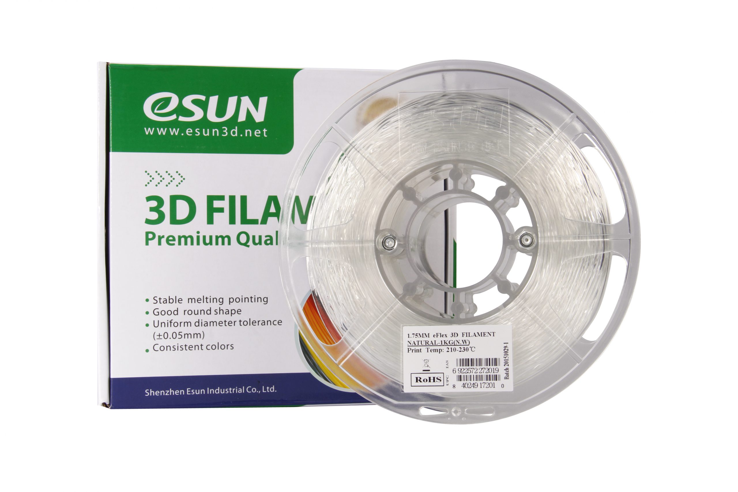 eSUN eFlex TPU 87A Flexible Filament | 1.75mm, 0.5kg (Natural) - Image 3