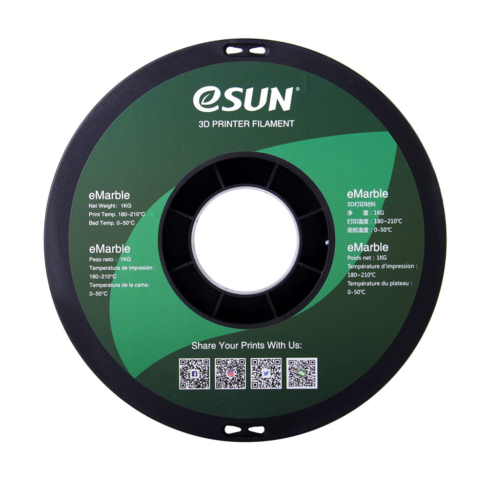 eSUN eMarble PLA 1.75mm 3D Printer Filament - 1kg - Natural | Authentic Marble Texture Effect - Image 6