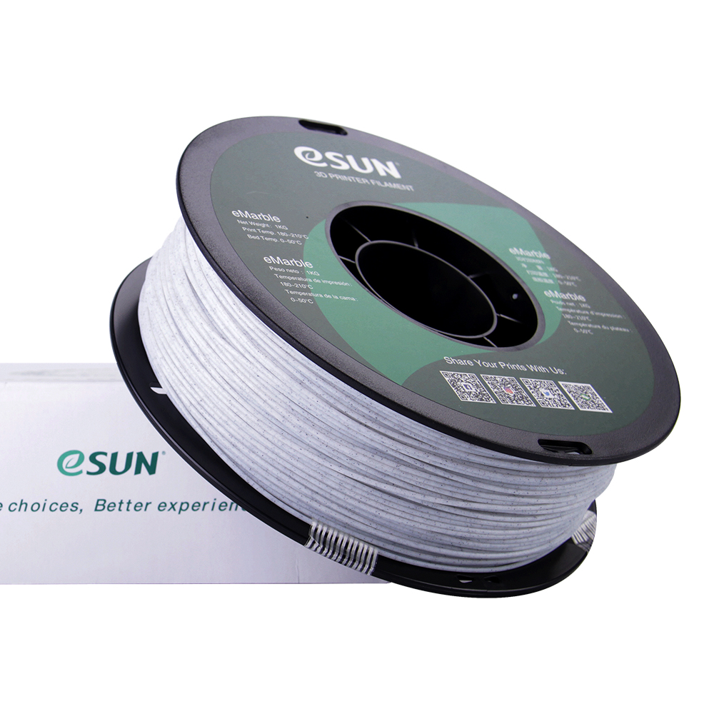 eSUN eMarble PLA 1.75mm 3D Printer Filament - 1kg - Natural | Authentic Marble Texture Effect - Image 8