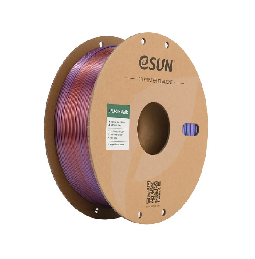 eSUN ePLA-Silk Mystic 1.75mm 3D Printer Filament - 1kg - Copper Purple Green | Premium Tri-Color Gradient Silk