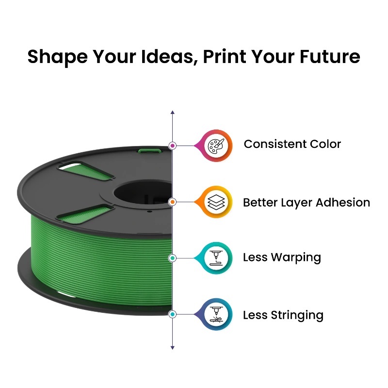 AlmightyFila 3D Printer Filaments PLA+ FOREST GREEN 1.75 MM / 1 KG - Image 3