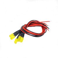 3V 8mm Yellow LED Indicator Light with 20cm Cable (Pack of 5) | Pre-Wired Yellow LED Signal Indicator