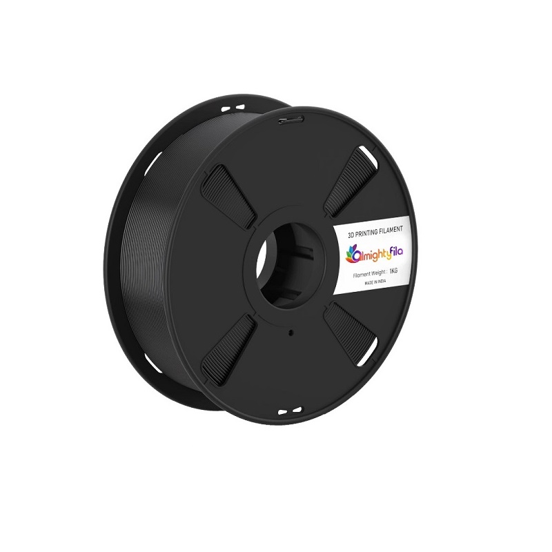 AlmightyFila 3D Printer Filaments PLA+ JET BLACK 1.75 MM / 1 KG