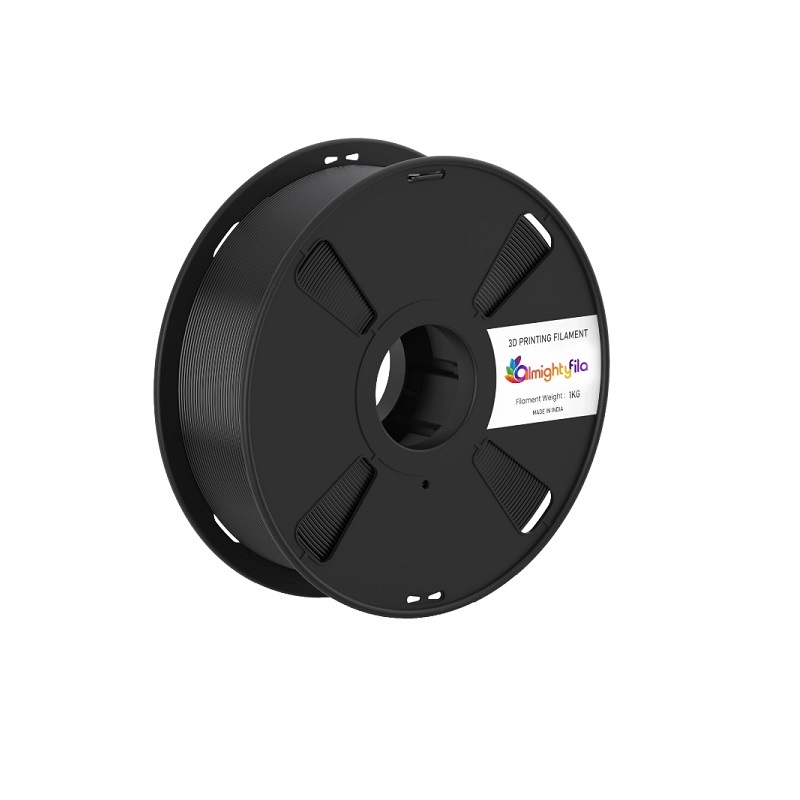AlmightyFila 3D Printer Filaments PLA PRO GLOSSY BLACK 1.75 MM / 1 KG