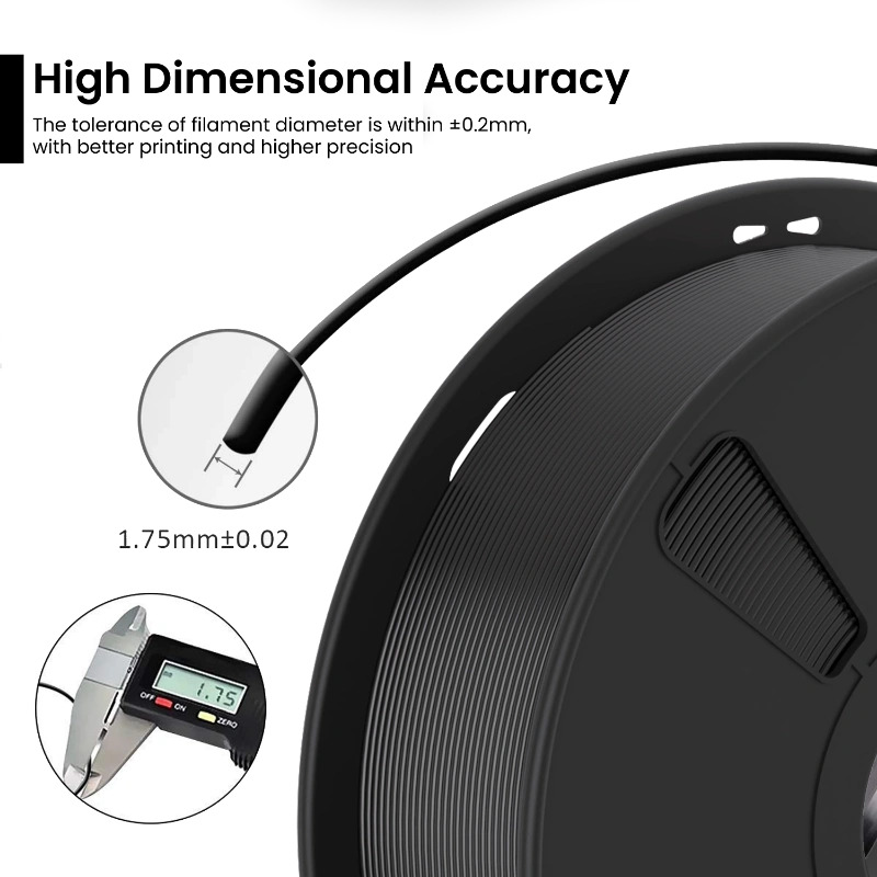 AlmightyFila 3D Printer Filaments PLA+ JET BLACK 1.75 MM / 1 KG - Image 4