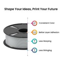 AlmightyFila 3D Printer Filaments PLA+ LIGHT GRAY 1.75MM / 1 KG