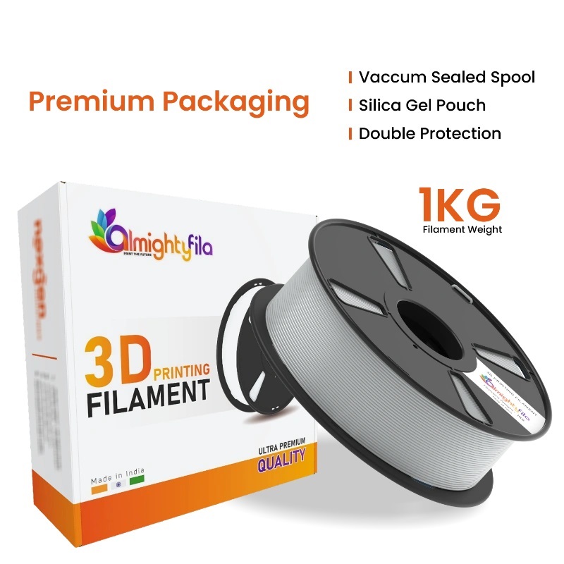 AlmightyFila PLA+ 3D Printing Filament (Light Gray) | 1.75mm, 1kg - Image 5